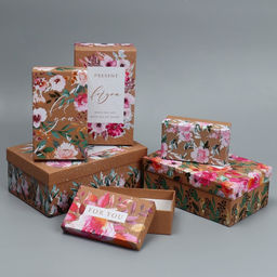 Набор коробок 6 в 1, упаковка подарочная, «Акварельные цветы», 12 х 7 х 4 ‒ 22 х 14 х 8.5 см
