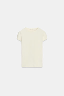 CAMISETA ENTALLADA MANGA CORTA / Crudo - Zara фото 4