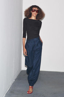 COTTON BOAT NECK T-SHIRT - Zara фото 2