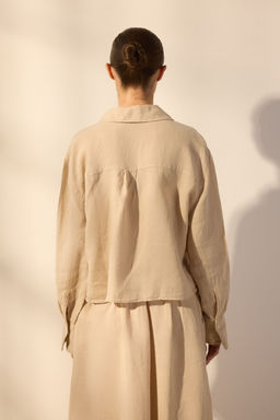 TRENDYOLMILLA Mint %100 Keten Oversize Gomlek TWOSS24GO00121  фото 4