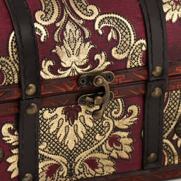 Шкатулка для украшений «Сундук. Китайские огурцы на красном», дерево, 20×15×15.5 см