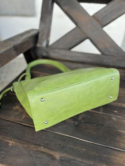 Женская сумка шоппер из эко кожи 006 Зеленый - Kenguluna фото 5