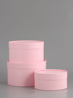 Набор подарочных коробок 3 в 1, завальцованные, розовый, 20 х 12 - 18 х 10 - 16 х 8 см