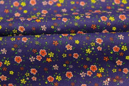 Ситец Цветики цв.чернильный, ш.0.95м, хлопок-100%, 100гр/м.кв - Купава фото 4