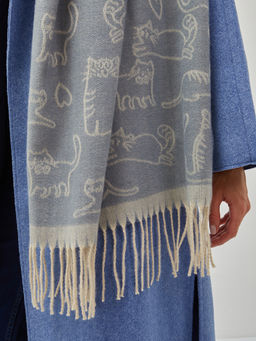 В составе шерсть ! теплый двусторонний палантин - Tantino фото 3