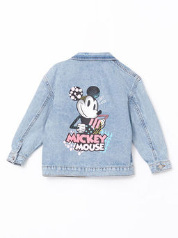 G?mlek Yaka Mickey Mouse Bask?l? K?z ?ocuk Jean Ceket - Waikiki фото 5
