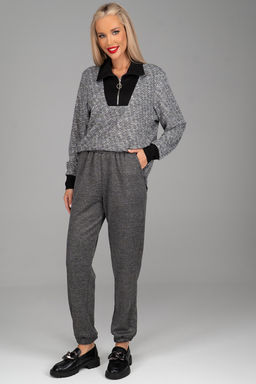 Брюки Джинни (графитово-серый меланж) - Эльза фото 4