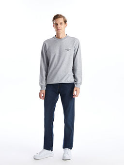 Bisiklet Yaka Uzun Kollu Erkek Sweatshirt