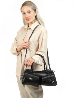 LACCOMA сумка АМ2097-черный натуральная кожа хлопок фото 8