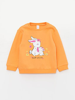 Bisiklet Yaka Bask?l? K?z Bebek Sweatshirt ve E?ofman Alt 2li - Waikiki фото 2
