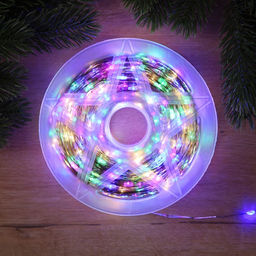 Гирлянда Нить 200 м роса, IP44, серебристая нить, 2000 LED, свечение мульти, 36 В