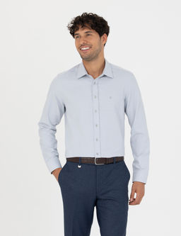 Gri Slim Fit Uzun Kollu G_mlek