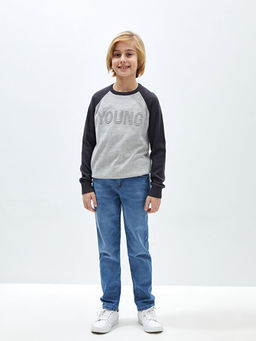 Bisiklet Yaka Desenli Erkek ?ocuk Triko Kazak - Waikiki фото 2