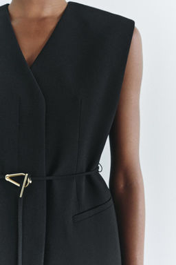 ZW COLLECTION WAISTCOAT WITH BELT AND VENTS - Zara фото 6