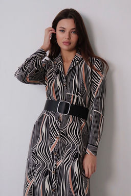 Платье-рубашка с английским воротником принт - Martichelli фото 220