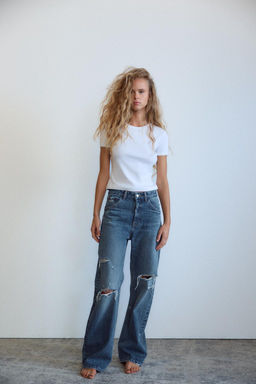 TRF CURVED HIGH-WAIST JEANS - Zara фото 7