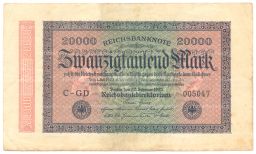 Банкнота 20000 марок 1923 года Германия