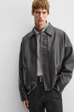 LEATHER EFFECT JACKET - Zara фото 5