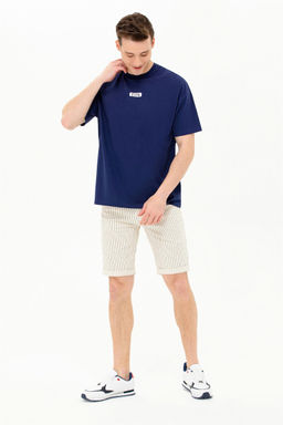 Футболка мужская U.S. Polo Assn оверсайз темно-синяя из хлопка