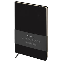 Книжка записная А5 96л. кожзам "Classic. Black" (NA5e-51440, "Greenwich Line") с резинкой, блок без линовки