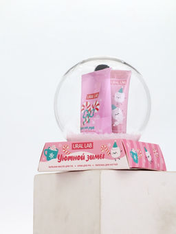 Новогодний подарочный набор косметики: крем для рук, масло для губ и пилочка для ногтей, URAL LAB