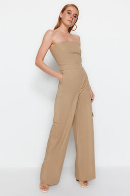 Camel Kargo Cepli Straplez Yaka Maxi Dokuma Tulum TWOSS23TU00192