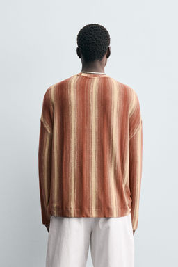 STRIPED FLOWING T-SHIRT - Zara фото 5