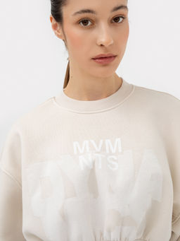 Свитшот женский бежевый с печатью белый песок +печать 122928/1 - Mark formelle фото 5