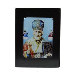 Икона из шунгита "Николай Угодник Чудотворец", 60*80мм. Радуга камня