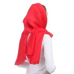 Шелковый палантин 180 х 85, цвет красный - Мастерская ПОКРОВ фото 2