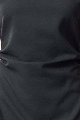 Antrasit A Kesim Degaje Yaka Midi Dokuma Elbise TWOAW25EL00393