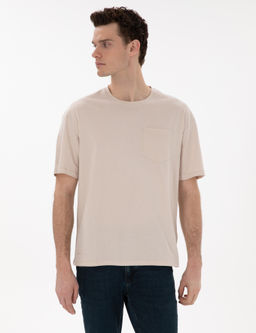 Bej Comfort Fit Basic Ti__rt