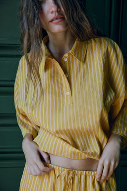 CAMISA ESTAMPADO RAYAS / Amarillo - Zara фото 3