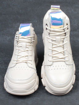 01-REN8-CAX-4-1 BEIGE Ботинки демисезонные женские (натуральная кожа, байка) - Фабричный китай фото 14