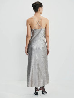 Платье миди из блестящей ткани / Zarina  фото 5