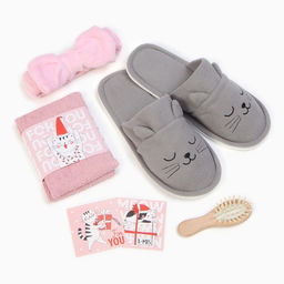 Набор подарочный новогодний «Merry catmas» полотенце и аксессуары (5 предметов)