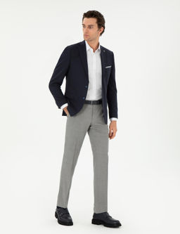 Gri Slim Fit Y_n Klasik Pantolon