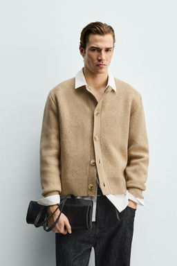 TEXTURED RELAXED FIT CARDIGAN - Zara фото 12