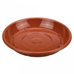 Поддон для цветочного горшка пластмассовый "Евро" д22,5см, h9см, терракотовый (Россия)