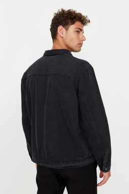 TRENDYOL MAN Siyah Regular Fit Denim Kot Ceket TMNAW23CE00011 - Trendyolmilla фото 5