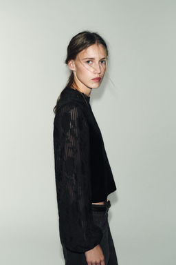 EMBROIDERED VELVET TOP