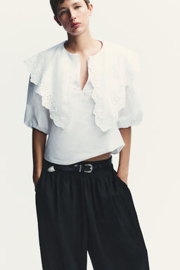 POPLIN SHIRT WITH PETER PAN COLLAR - Zara фото 2