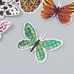 Бабочки картон Шкуры животных набор 12 шт h=4-10 см на магните - Simaland фото 2