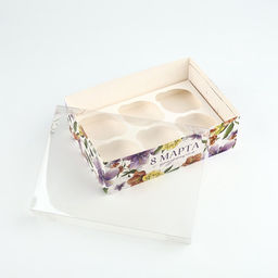 Цена за 5 шт. Коробка для капкейка 8 марта, 23?16?7.5 см