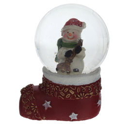 Фигурка декоративная "Дед Мороз/Снеговик" в стекл шаре, L5 W4,5 H7 см, 2в.