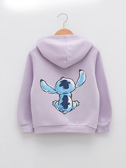 Kap??onlu Lilo ve Stitch Bask?l? Uzun Kollu K?z ?ocuk Sweatshirt - Waikiki фото 2