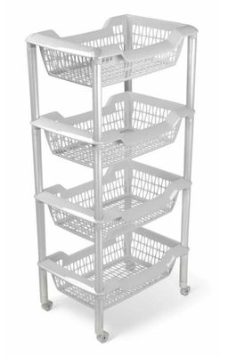 Этажерка универсальная "Джета" 4 корзины светло-серая С736СЕР
