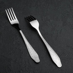 Цена за 6 шт. Вилка столовая «Дубрава», длина 19.5 см, толщина 2 мм, нержавеющая сталь, серебристая