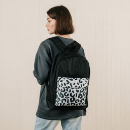 Рюкзак молодёжный Леопард, 33х13х37, отд на молнии, н/карман, чёрный - Nazamok фото 9