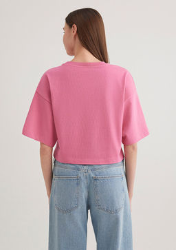Mavi Logo Bask?l? Pembe Crop Tisort  фото 4